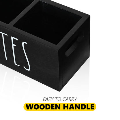 Stylish Wooden Organizer for Remote Controls & Stationery, Compact Desk Storage Box for Living Room, Bedroom, Office