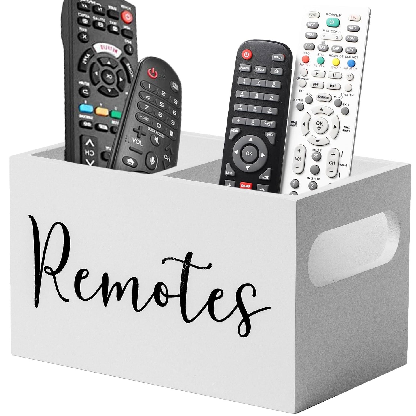Stylish Wooden Organizer for Remote Controls & Stationery, Compact Desk Storage Box for Living Room, Bedroom, Office
