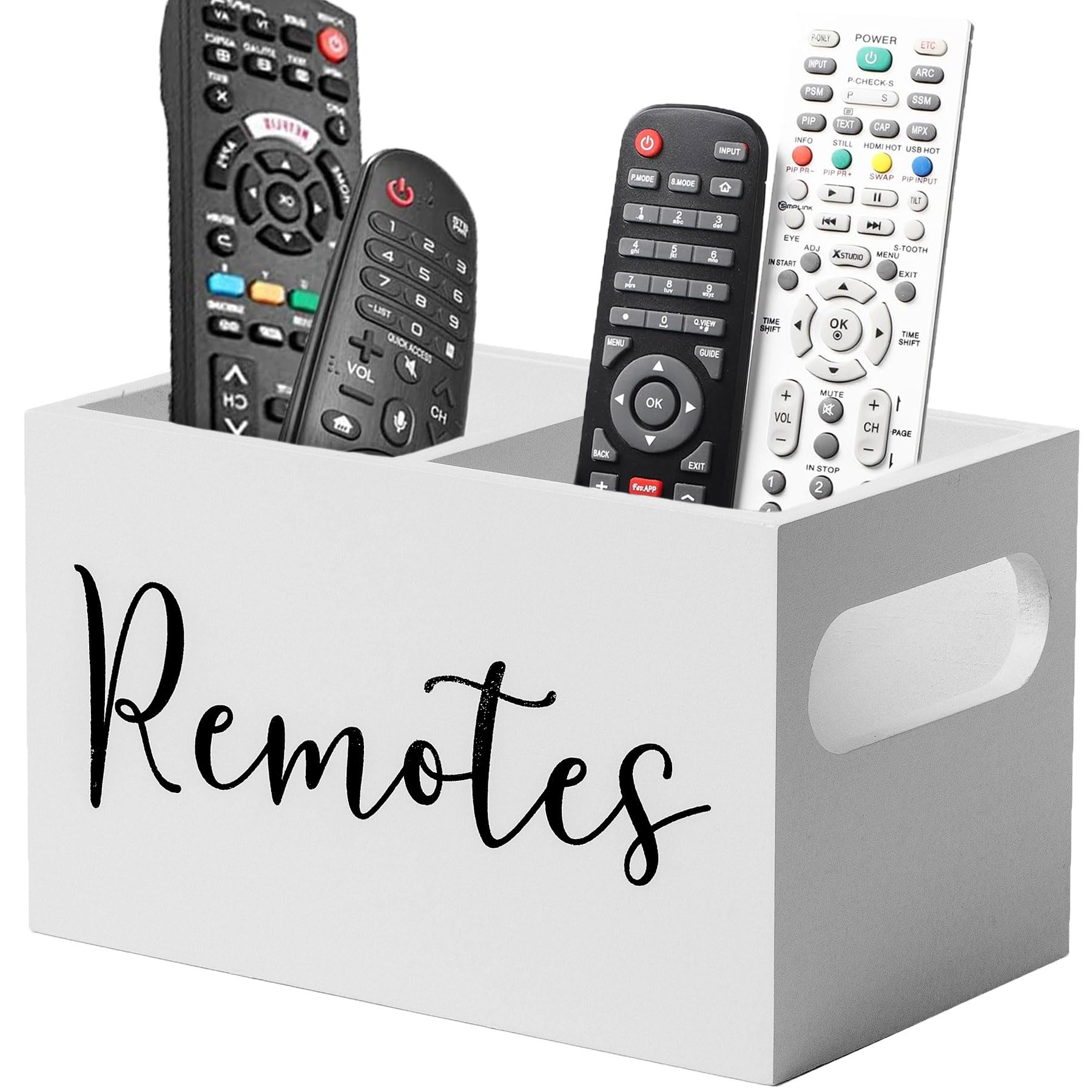 Stylish Wooden Organizer for Remote Controls & Stationery, Compact Desk Storage Box for Living Room, Bedroom, Office