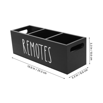 Stylish Wooden Organizer for Remote Controls & Stationery, Compact Desk Storage Box for Living Room, Bedroom, Office