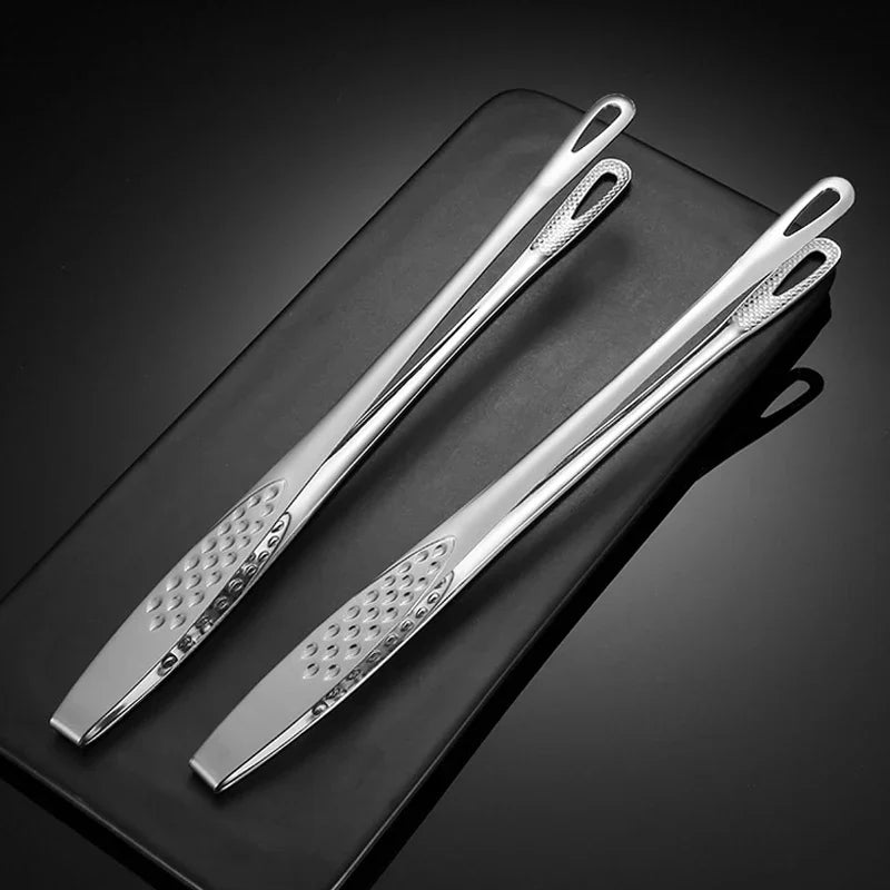 Stainless Steel Kitchen Tongs BBQ Grill Meat Tongs Clip, Cooking Tweezers for Food Utensils, Barbecue Kitchen Accessory