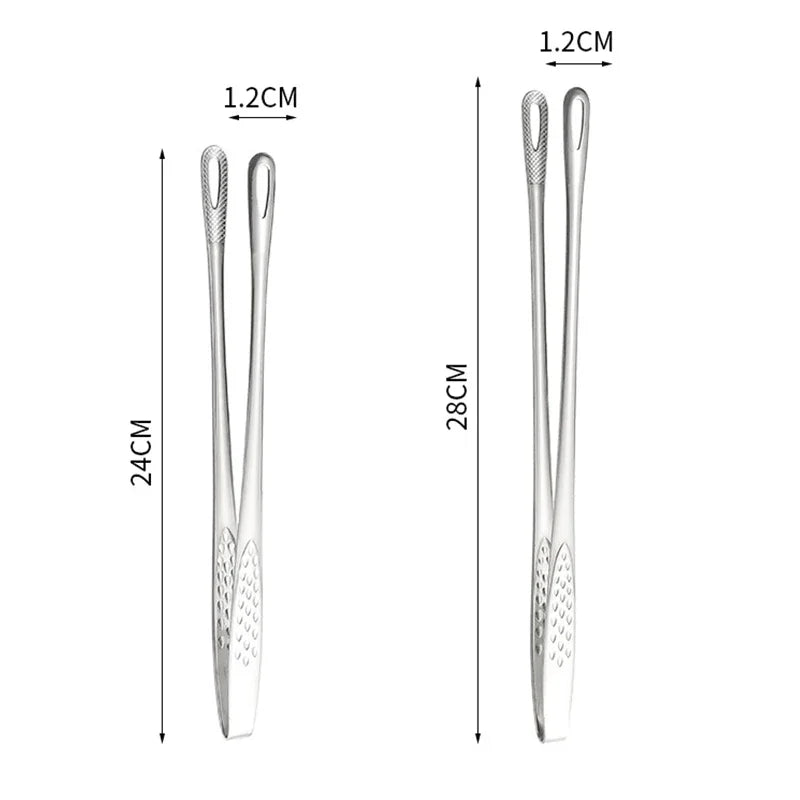 Stainless Steel Kitchen Tongs BBQ Grill Meat Tongs Clip, Cooking Tweezers for Food Utensils, Barbecue Kitchen Accessory
