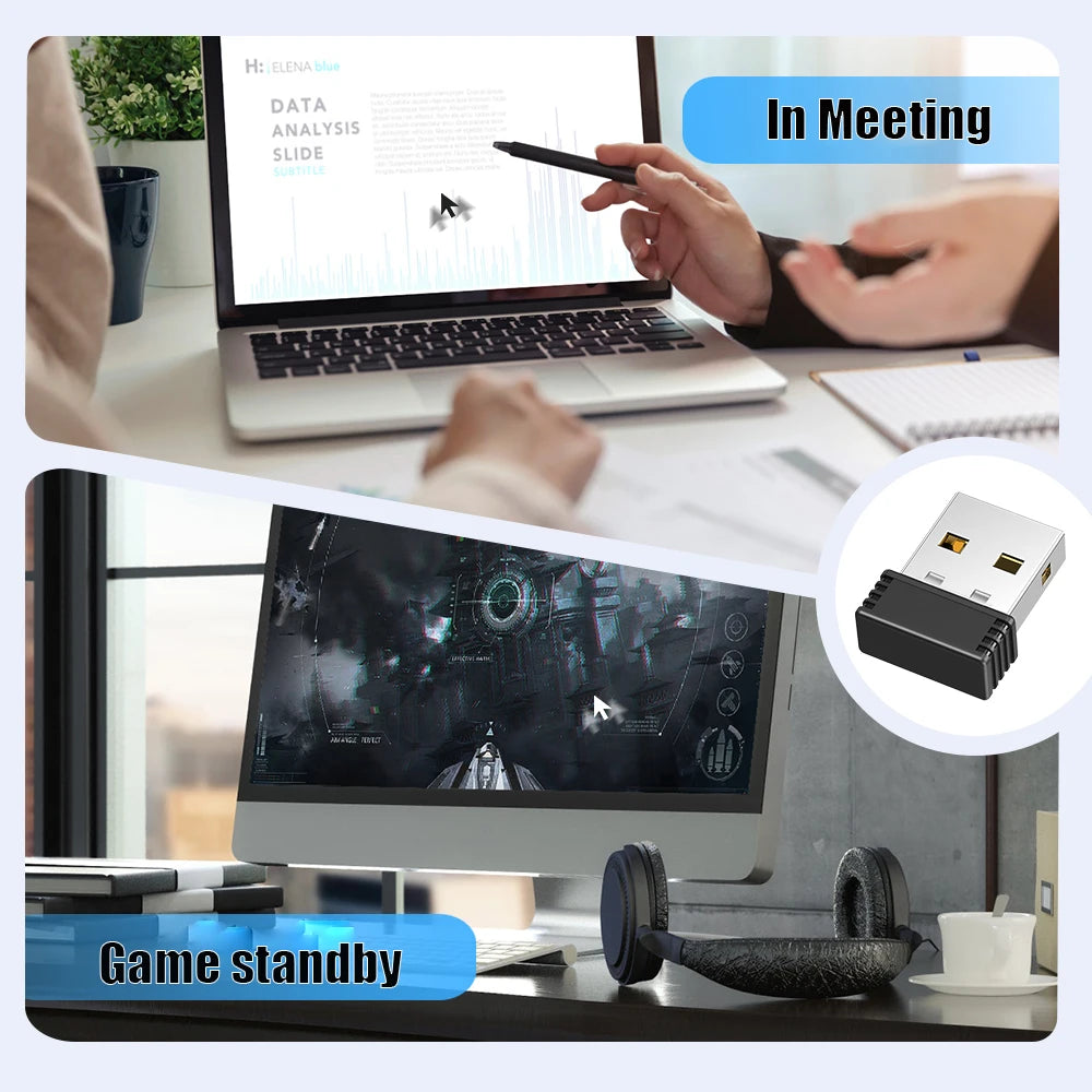 Wireless Mouse Jiggler USB Port Shaker Wiggler Mover Keeps Computer Awake Automatic For Laptop Unde 2
