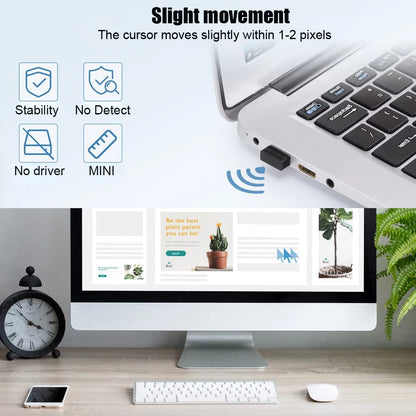 Wireless Mouse Jiggler USB Port Shaker Wiggler Mover Keeps Computer Awake Automatic For Laptop Unde 3