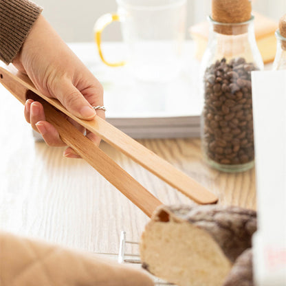 Japanese Wooden Food Clip for Salad Bread Toast, Steak BBQ Tongs, Grilling Cooking Baking Tools, Kitchen Gadgets