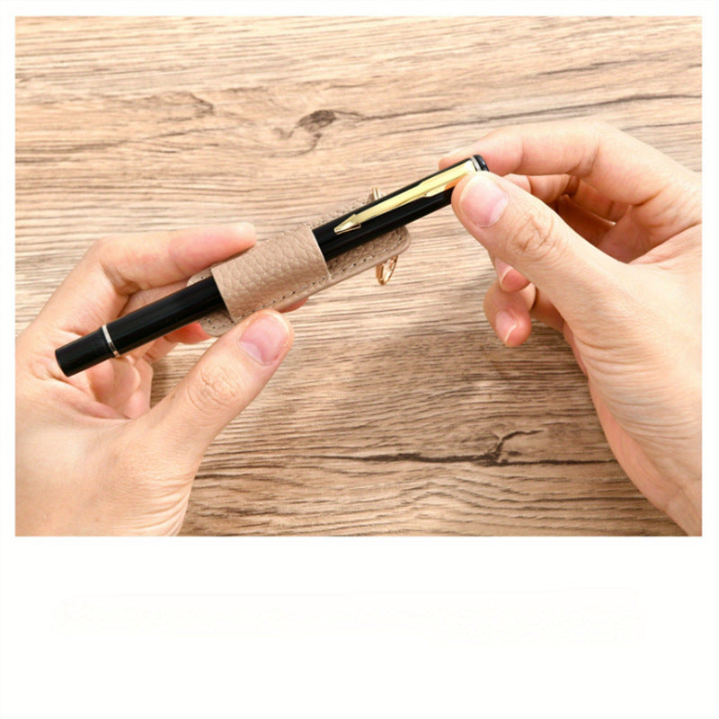 Neck Nurse Pen Clip, Portable Keychain Pen Holder Compact Leather Office Pen Storage Clip for Professionals