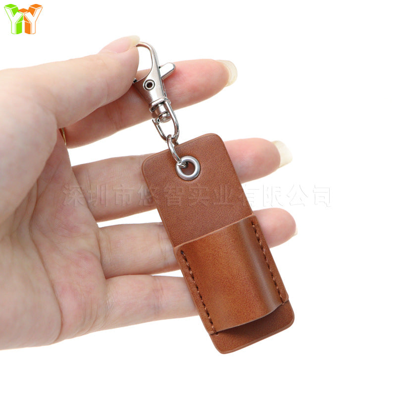 Neck Nurse Pen Clip, Portable Keychain Pen Holder Compact Leather Office Pen Storage Clip for Professionals