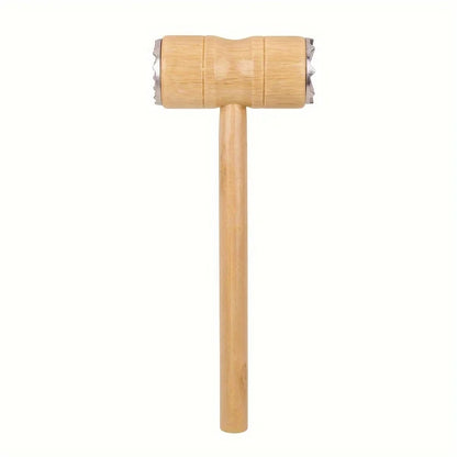 Double Sided Wooden Handle Meat Tenderizer, Steak Mallet Tool, Essential Kitchen Gadget for Tenderizing, Sinew Breaking