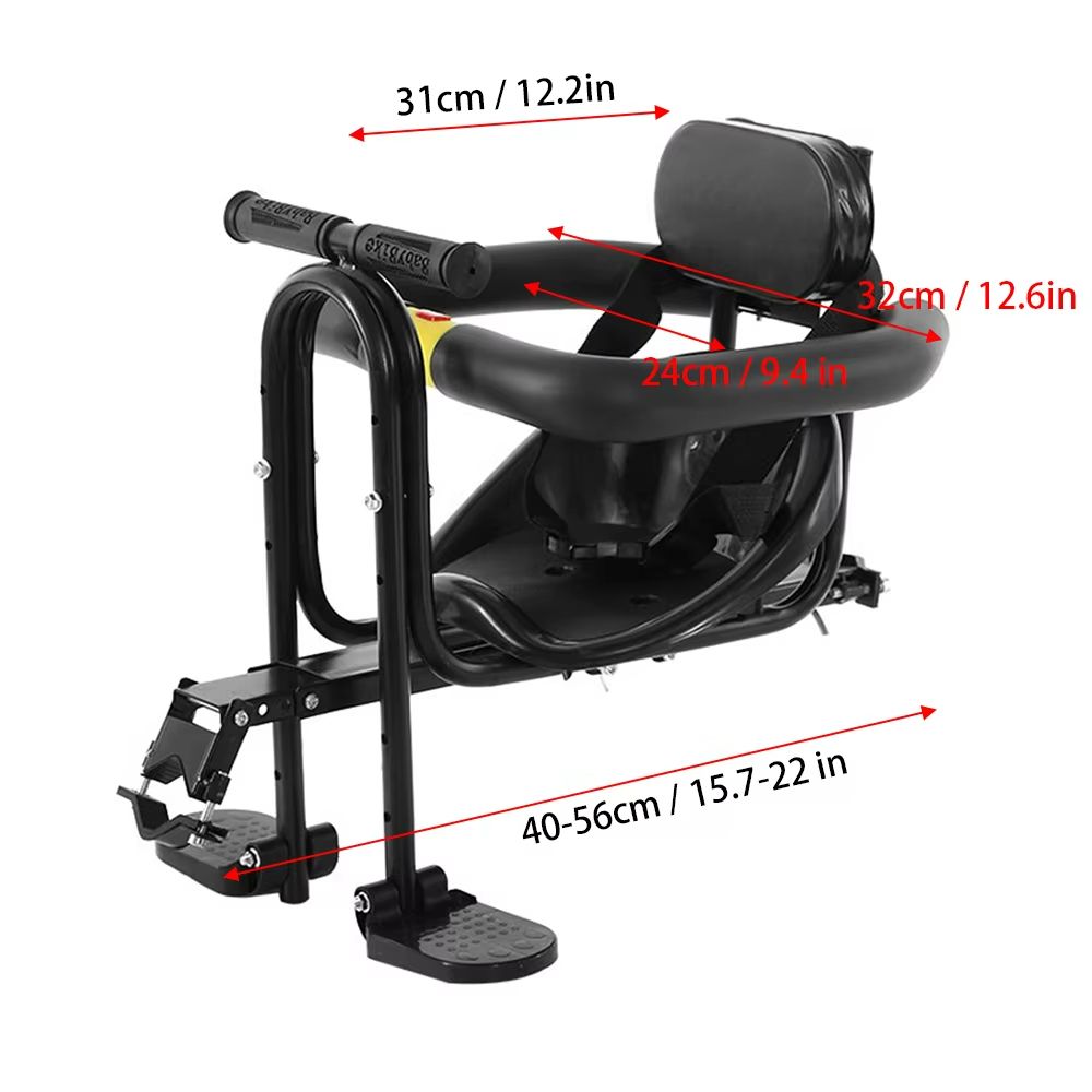 Ultimate FrontMounted Child Bike Seat  Secure Bicycle Child Safety Seat With Foot Pedals 3