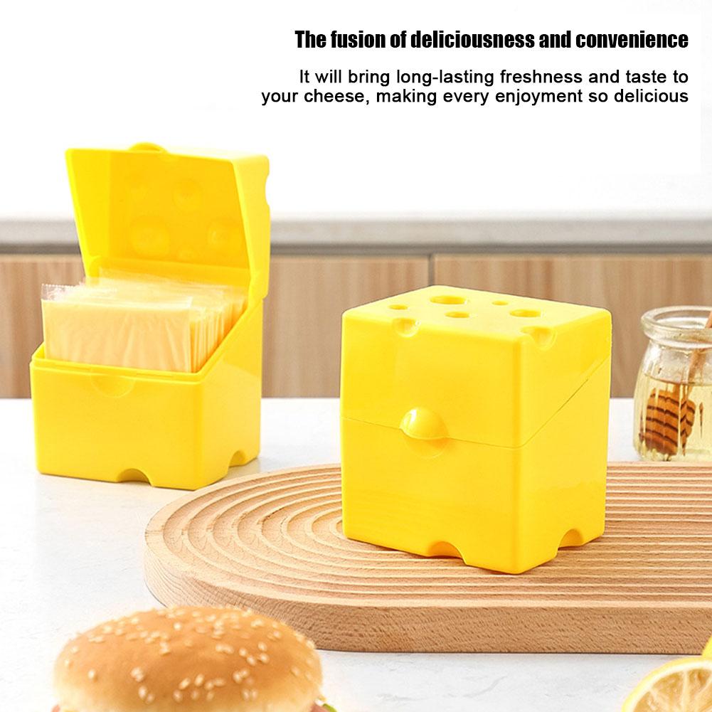 Plastic Cheese Slice Saver with Flip, Airtight Sliced Cheese Storage Container for Butter Block & Fresh Food