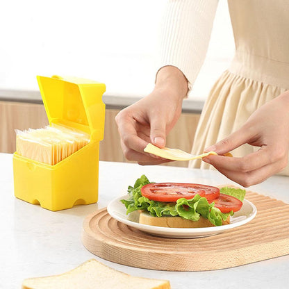 Plastic Cheese Slice Saver with Flip, Airtight Sliced Cheese Storage Container for Butter Block & Fresh Food