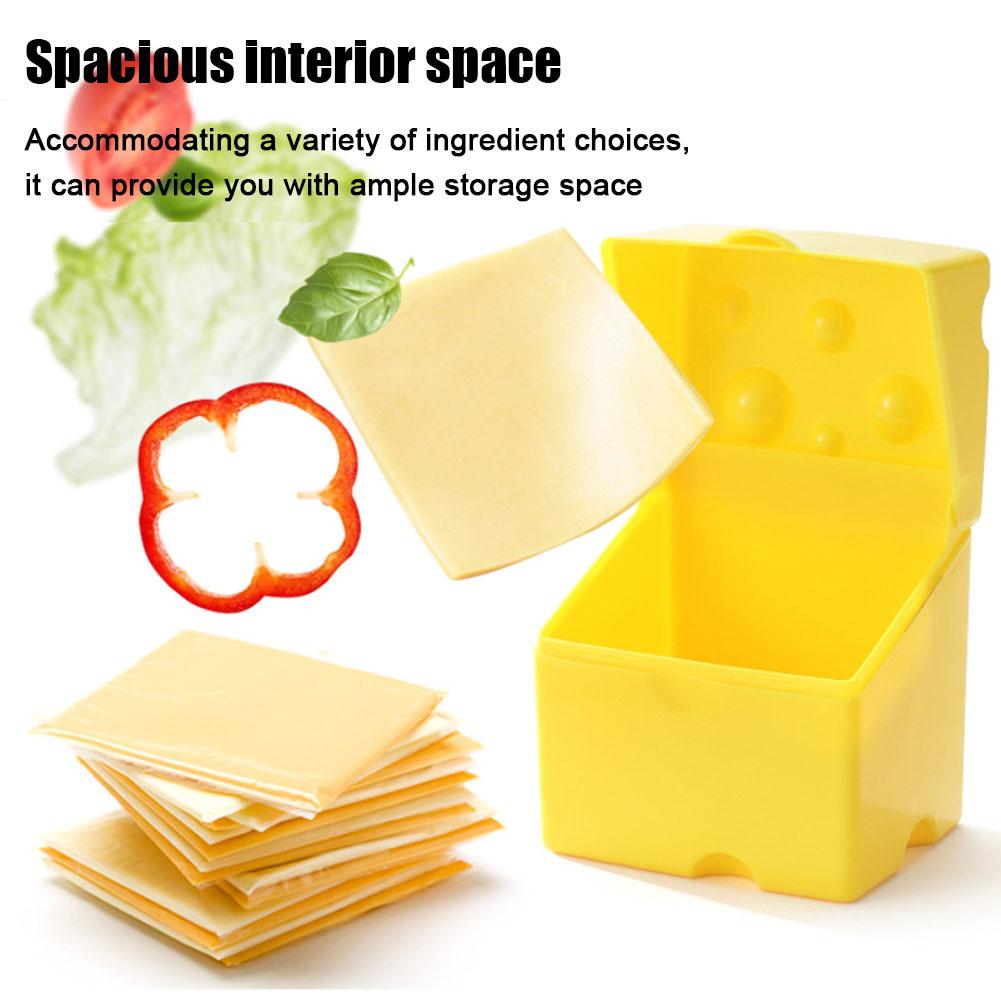 Plastic Cheese Slice Saver with Flip, Airtight Sliced Cheese Storage Container for Butter Block & Fresh Food