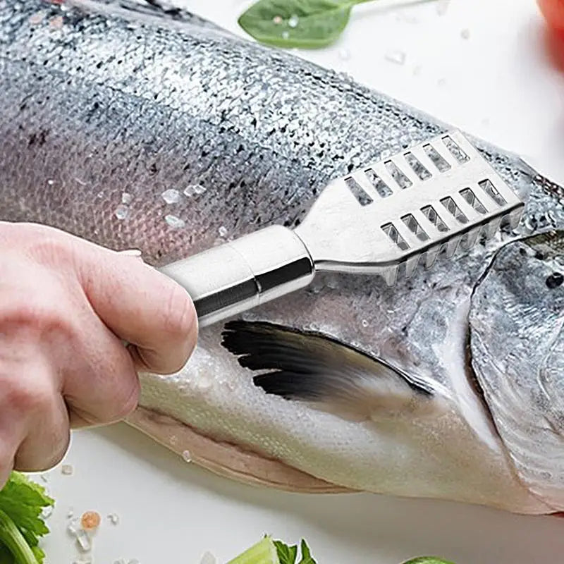 Fish Peeler Scale Remover Stainless Steel, Seafood Crackers Scaler, Fast Cleaning Tool, Planet Skin Brush Cleaner