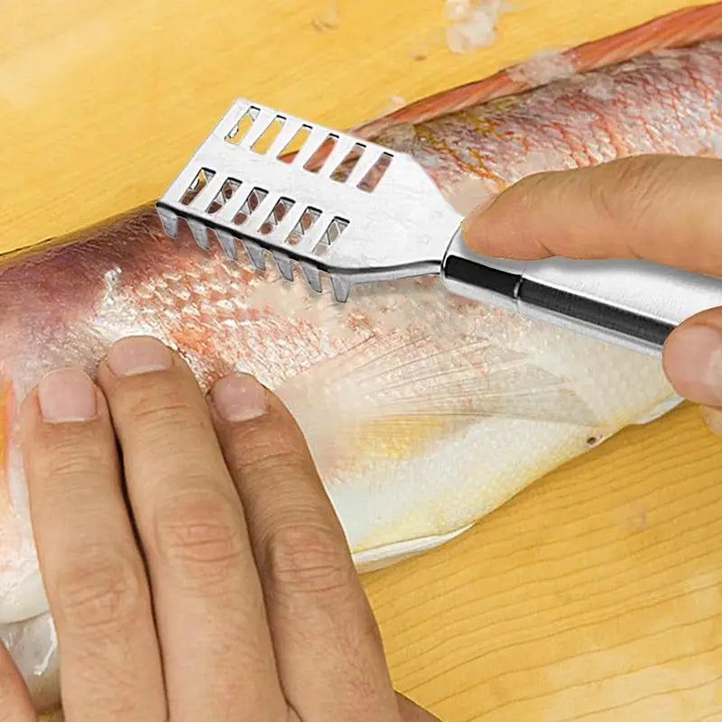 Fish Peeler Scale Remover Stainless Steel, Seafood Crackers Scaler, Fast Cleaning Tool, Planet Skin Brush Cleaner