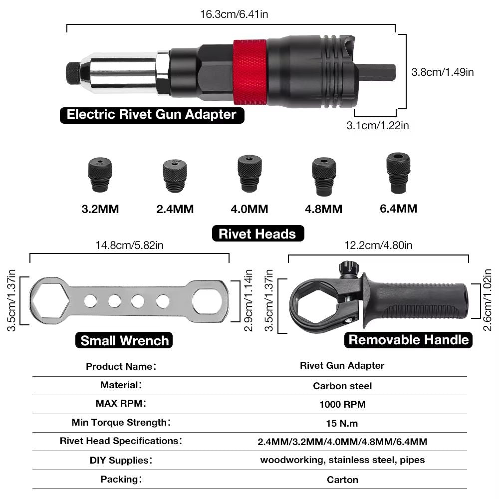 PowerDrill Rivet Nut Converter  Electric Rivet Nut Adapter For Cordless Drill 3