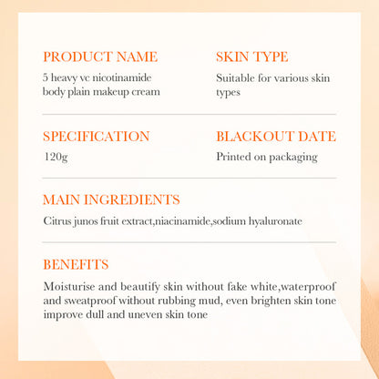 Vitamin C Body Cream, Brightening Nourishing, Skin Rejuvenation, Moisturizing Anti Wrinkle, Face Cream Skin Care