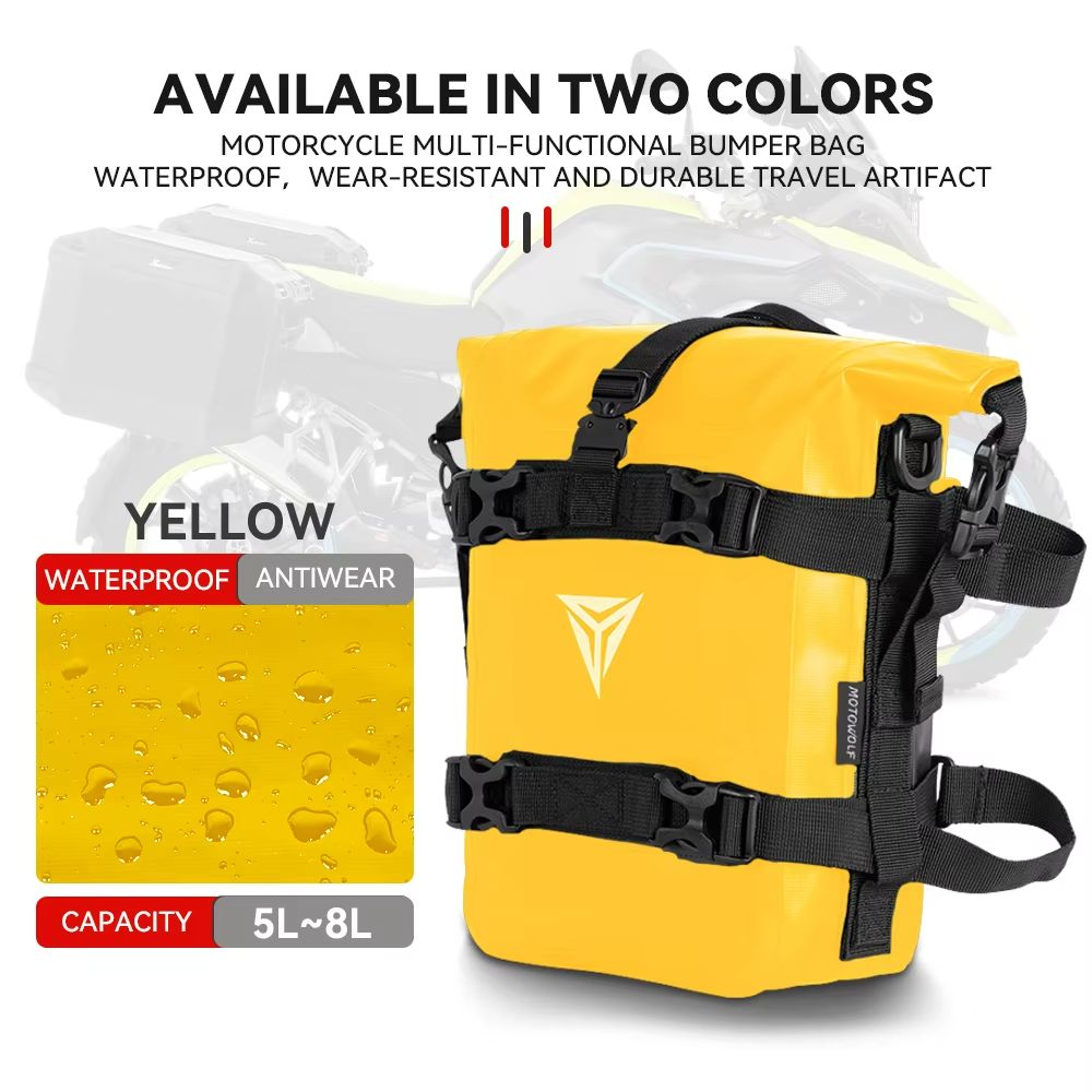 AdventureGuard 8L Waterproof Motorcycle Side Bag  Crash Bar Saddle Tool Pack 10