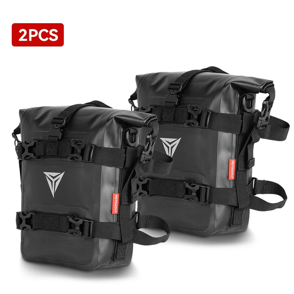 AdventureGuard 8L Waterproof Motorcycle Side Bag  Crash Bar Saddle Tool Pack 13