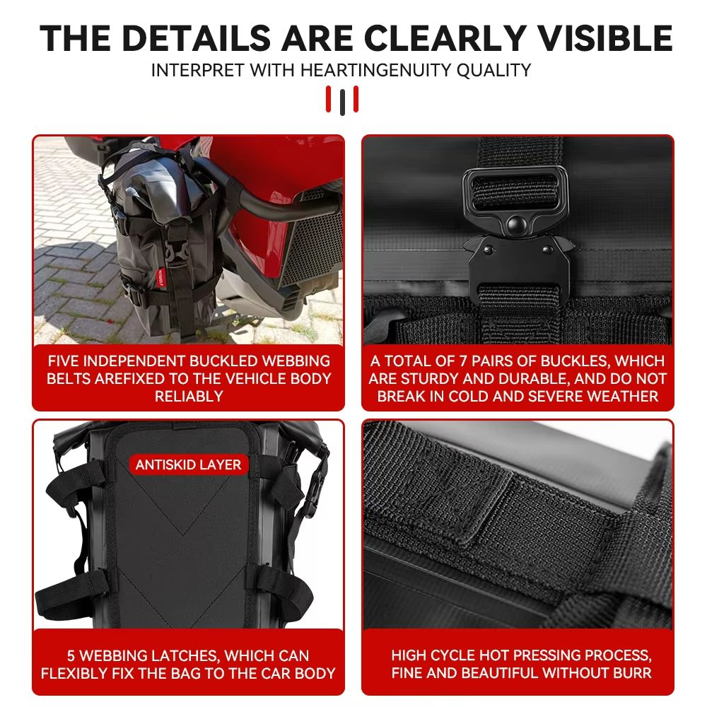 AdventureGuard 8L Waterproof Motorcycle Side Bag  Crash Bar Saddle Tool Pack 3