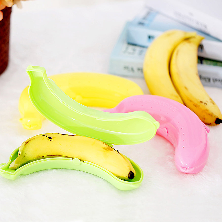 Cute Banana Storage Box for Outdoor Travel, Durable Banana Protector Case for Lunch, Hiking Fruit Container Holder