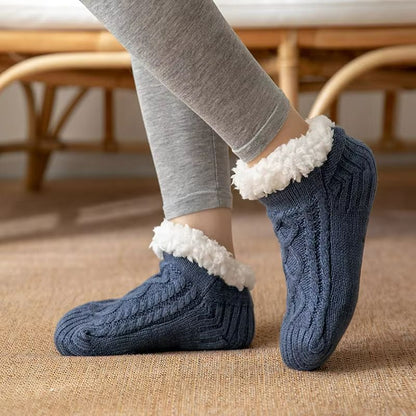 CozyGrip Fleece Lined Floor Socks  Non Slip Winter Comfort 2