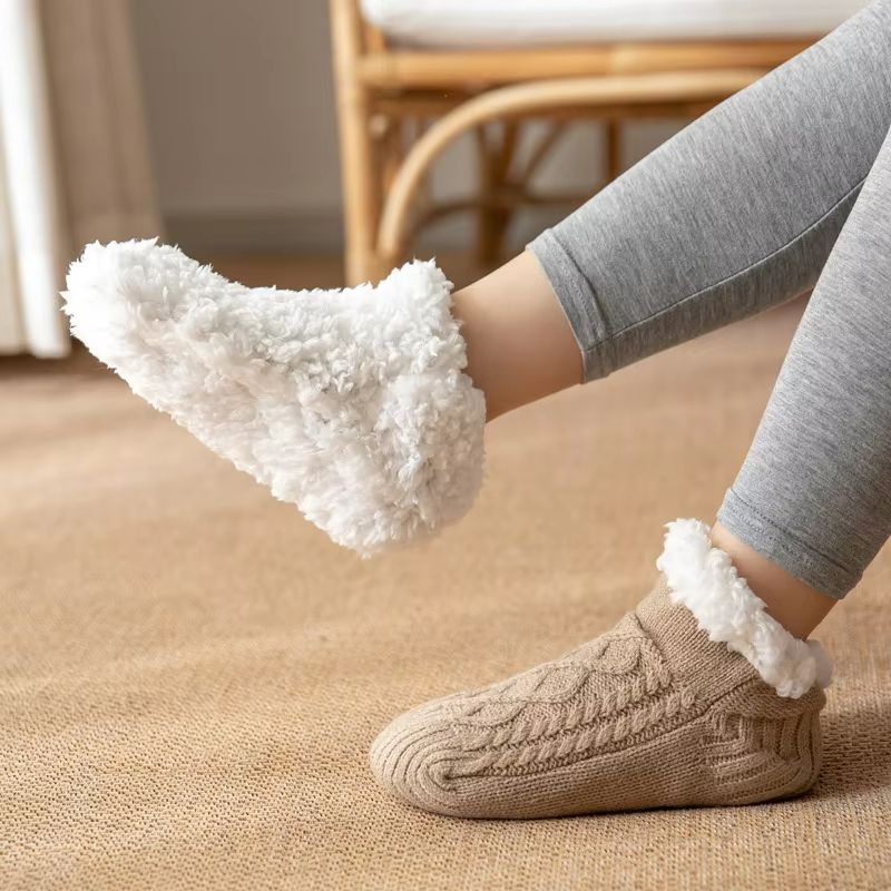 CozyGrip Fleece Lined Floor Socks  Non Slip Winter Comfort 4