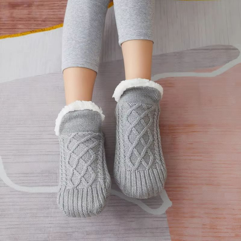 CozyGrip Fleece Lined Floor Socks  Non Slip Winter Comfort 8