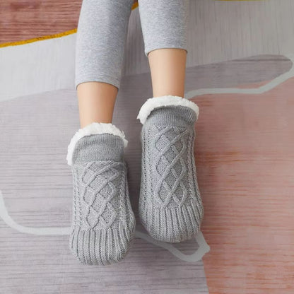CozyGrip Fleece Lined Floor Socks  Non Slip Winter Comfort 8