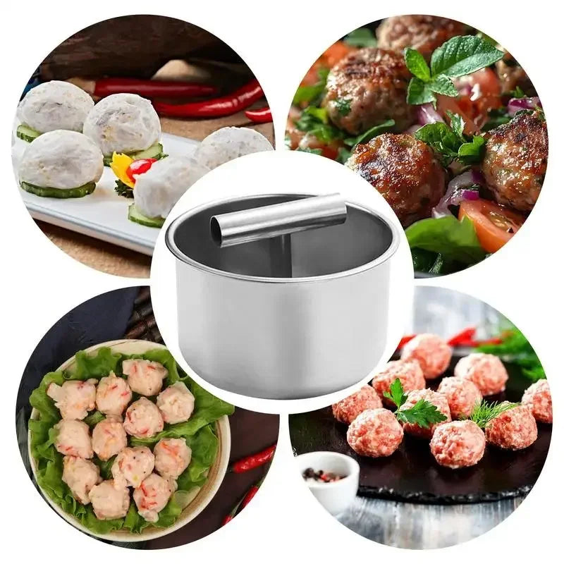Multi-functional Stainless Steel Meatball Maker Manual Press Tool, Cooking Mold for Kitchen, Household Meat Balls Gadget