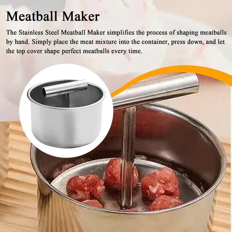 Multi-functional Stainless Steel Meatball Maker Manual Press Tool, Cooking Mold for Kitchen, Household Meat Balls Gadget