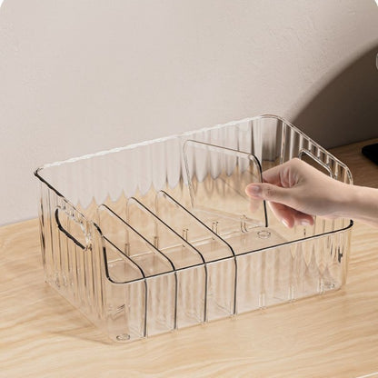 Large Capacity Spice Rack, Transparent Divided Cosmetic & Food Storage Box, Countertop Spice Shelf for Kitchen Pantry