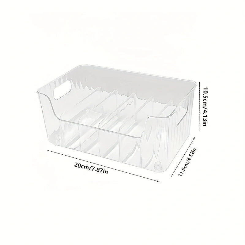 Large Capacity Spice Rack, Transparent Divided Cosmetic & Food Storage Box, Countertop Spice Shelf for Kitchen Pantry
