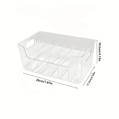 Large Capacity Spice Rack, Transparent Divided Cosmetic & Food Storage Box, Countertop Spice Shelf for Kitchen Pantry