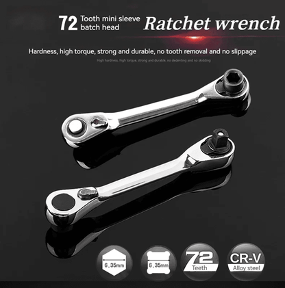 Compact 2in1 Ratchet Wrench and Screwdriver Bit Set