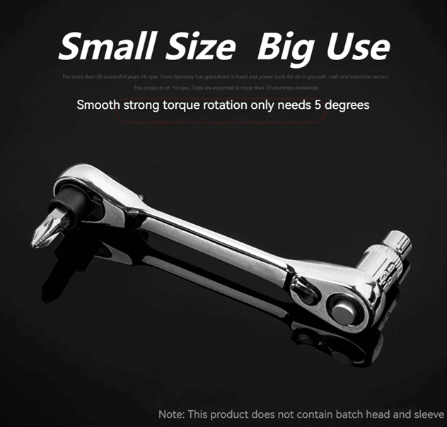 Compact 2in1 Ratchet Wrench And Screwdriver Bit Set 1