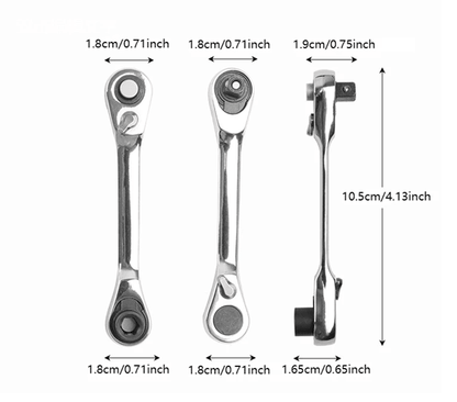 Compact 2in1 Ratchet Wrench And Screwdriver Bit Set 3