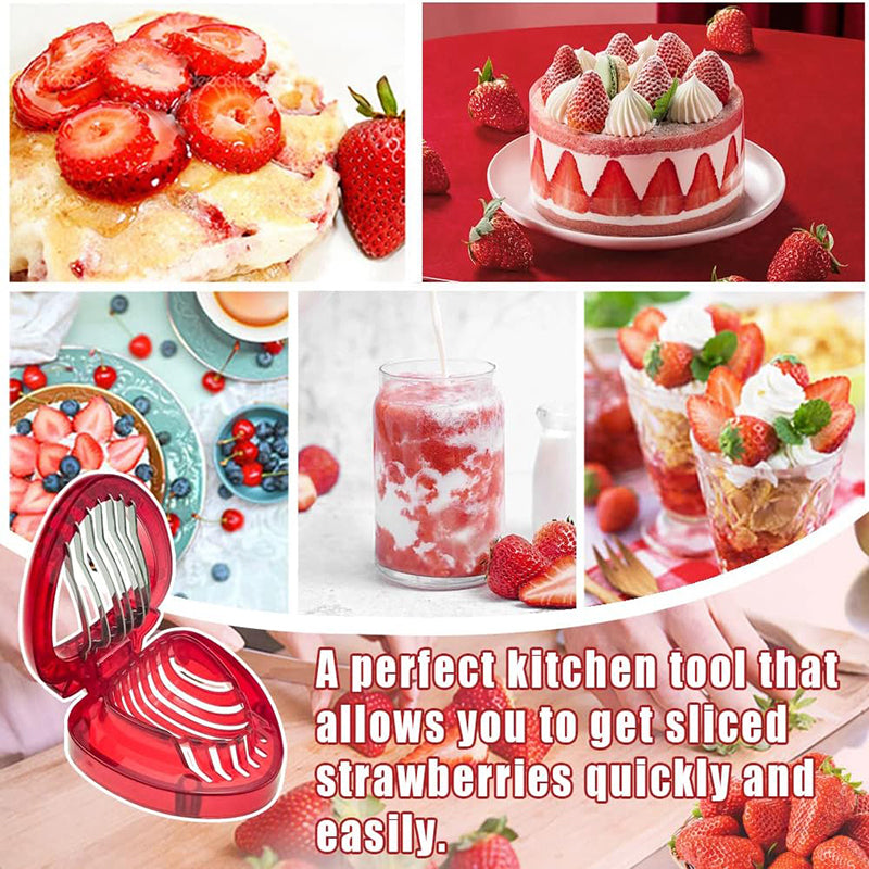 Multifunctional Fruit Egg Slicer, Strawberry Slicer Stainless Steel Cutter, Creative Kitchen Tool for Fruits
