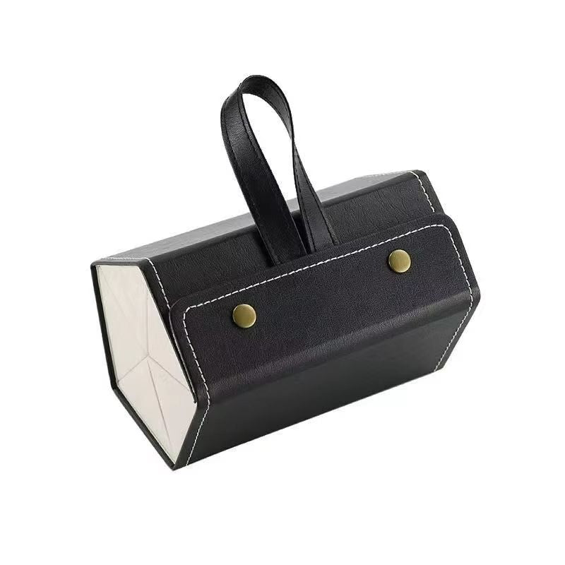 Elegant PU Leather Multi Grid Glasses And Jewelry Organizer Box 8