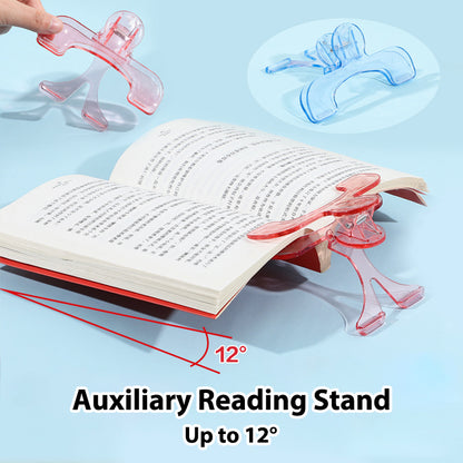 3pcs Book Clip Set, Simple Reading Stand with Note Clamp Anti-Flip Folder Fixed Reading Holder for Desk, Office