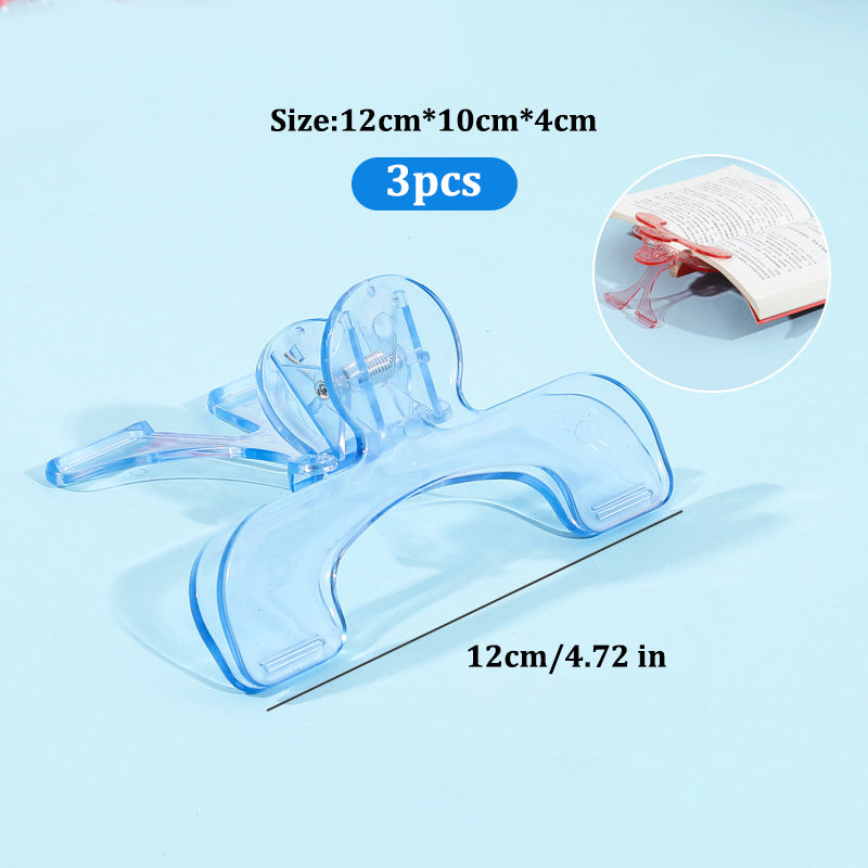 3pcs Book Clip Set, Simple Reading Stand with Note Clamp Anti-Flip Folder Fixed Reading Holder for Desk, Office