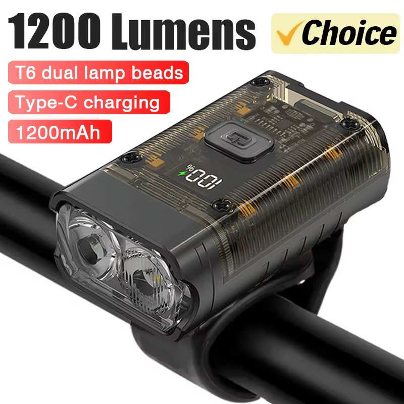 UltraBright T6 LED Rechargeable Bike Headlight – Compact Bright MTB Front Light for Night Riding