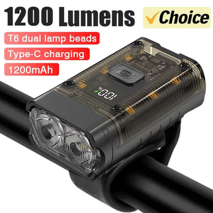 UltraBright T6 LED Rechargeable Bike Headlight – Compact Bright MTB Front Light for Night Riding