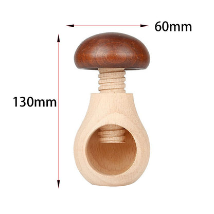 Adjustable Nut Sheller with Wooden Base, Mushroom Shaped Manual Walnut Opener, Nut Cracker Tool for Pecans Kitchen Use