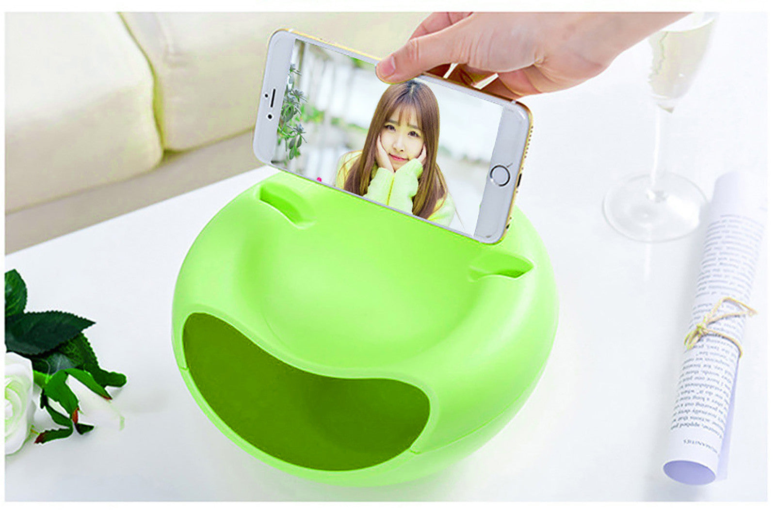 Creative Double-Layer Snacks Bowl, Nut Sunflower Seed Bowl with Shell Storage, Dry Fruit Containers, Snack Storage Box
