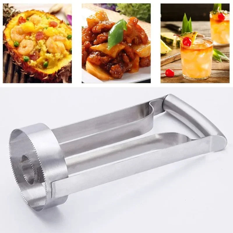 Household Stainless Steel Pineapple Peeler, Fruit Knife Peeler Tool, Kitchen Gadgets for Eye Cutting Pineapple