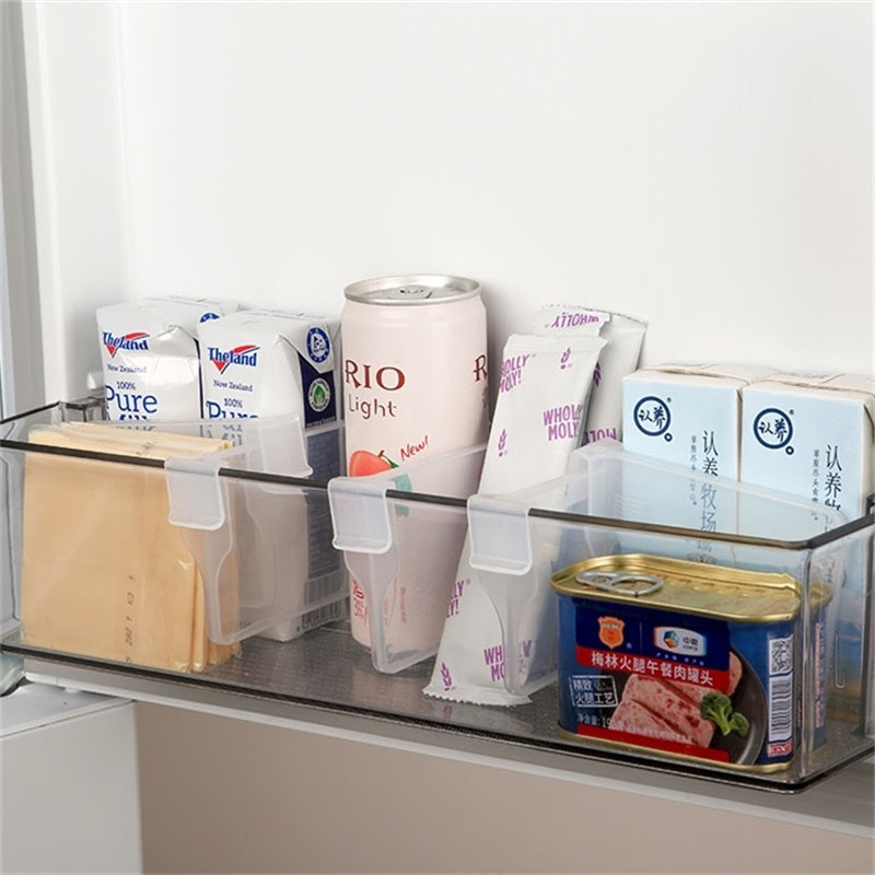 Refrigerator Storage Partition Board, Retractable Plastic Divider, Kitchen Shelf Organizer for Bottles, Cans