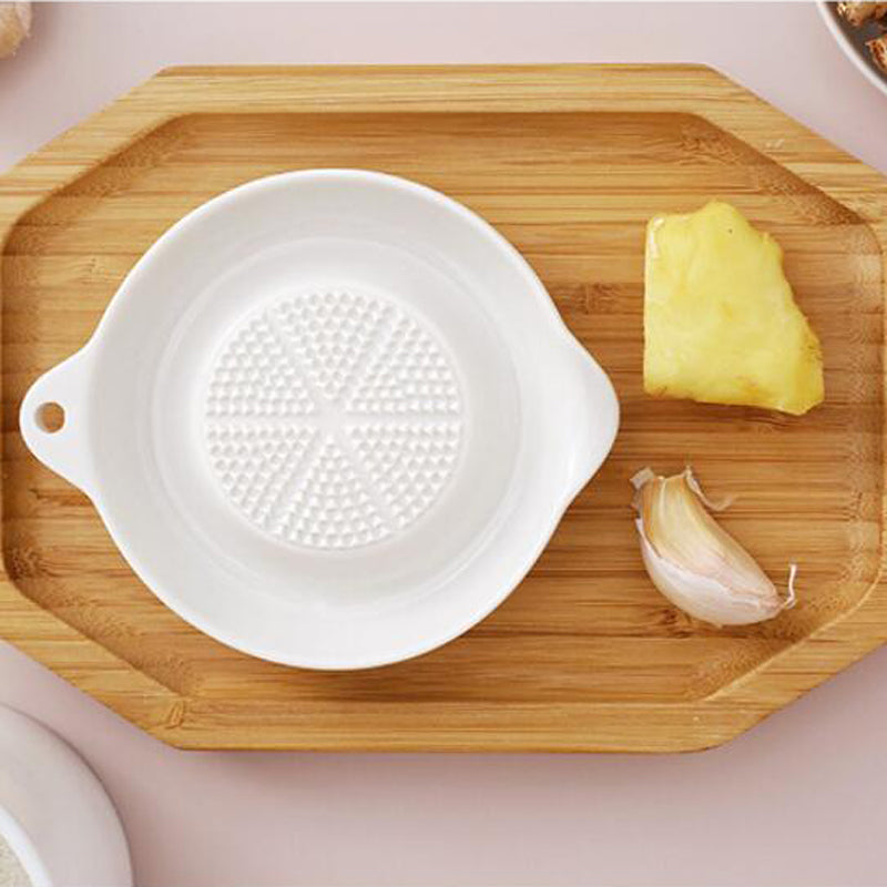 Ceramic Ginger Grater Tool Hand Grinder, Garlic Masher White Porcelain, Simple Style Carrot Ginger Grinding Kitchen Tool