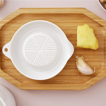 Ceramic Ginger Grater Tool Hand Grinder, Garlic Masher White Porcelain, Simple Style Carrot Ginger Grinding Kitchen Tool