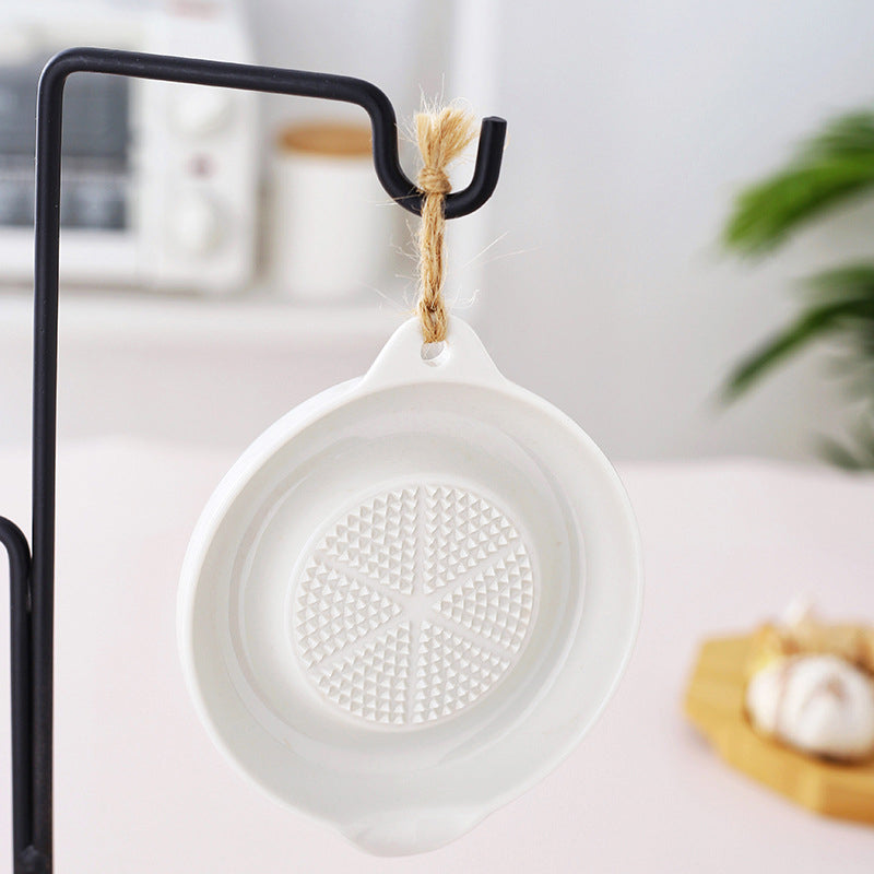 Ceramic Ginger Grater Tool Hand Grinder, Garlic Masher White Porcelain, Simple Style Carrot Ginger Grinding Kitchen Tool