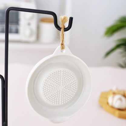 Ceramic Ginger Grater Tool Hand Grinder, Garlic Masher White Porcelain, Simple Style Carrot Ginger Grinding Kitchen Tool